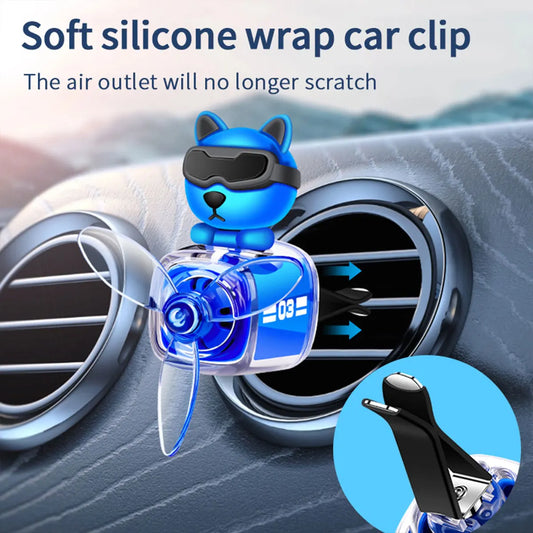 Car Air Outlet Fragrance Diffuser Conditioning Aromatherapy Perfume Clip Dog With Sunglasses Car Decoration Air Freshener
