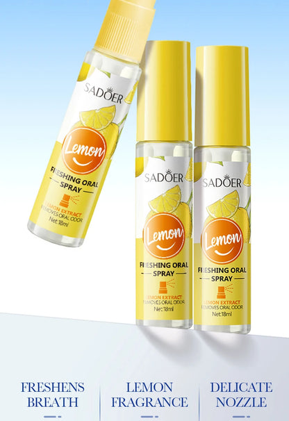 18ML Lemon Oral Fresh Mouth Spray Fresh Breath Eliminate Bad Breath Spray Deodorant Persistent Protable Fragrance No Alcohol