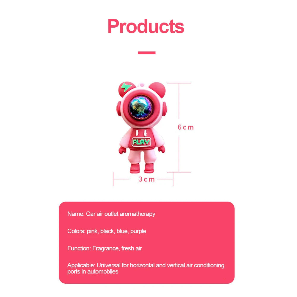 Car Air Conditioning Aromatherapy Clip Cartoon Astronaut Air Outlet Perfume Fragrance Car Air Freshener Car Air Vent Accessories