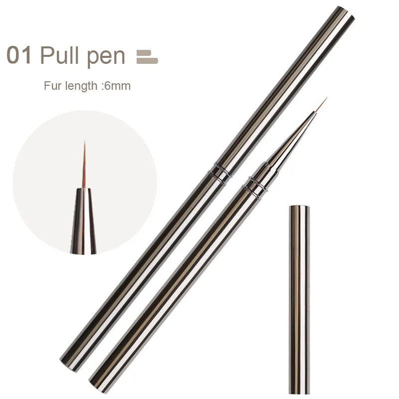 Nails Art Liner Brushes Striping Drawing Elongated Lines Painting 6/9/12/15/18mm Nail Professional Manicure Tool ZJS02