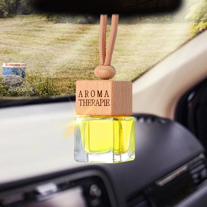 Wood Hanging Car Air Freshener Diffuser Perfume Aromatherapy Essential Oil Bottle Hanging Car Air Freshener Car Auto Accessories