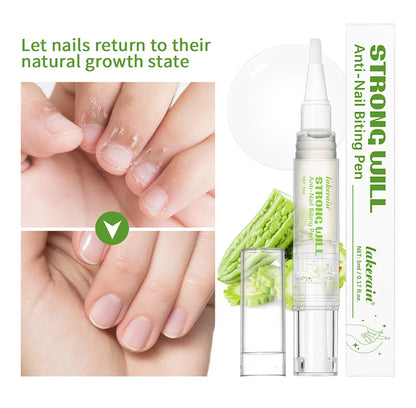Lakerain Anti-Nail Biting Pen Strong Bitter Protect Nails Apply Quickly Safe Ingredients Natural Moisturizing Nail Pen Care Tool