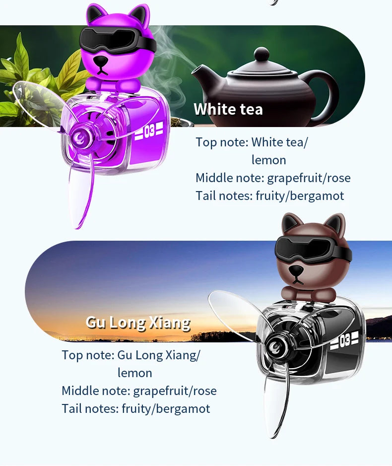 Car Air Outlet Fragrance Diffuser Conditioning Aromatherapy Perfume Clip Dog With Sunglasses Car Decoration Air Freshener