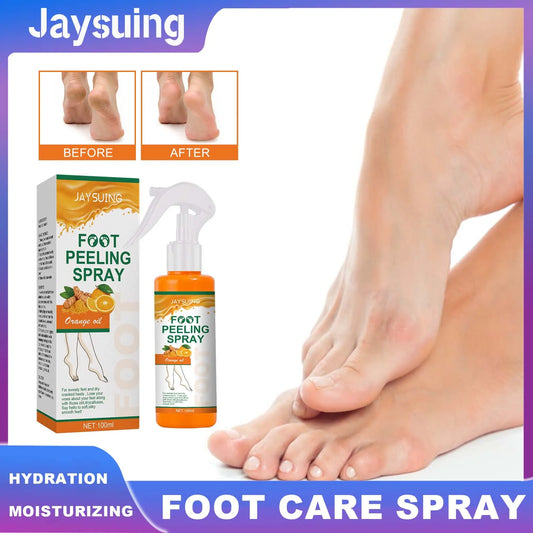 Jaysuing Exfoliating Foot Treatment Spray Remove Dead Skin Care Repair Skin Cracks Replenish Moisture Moisturize Soften Footcare