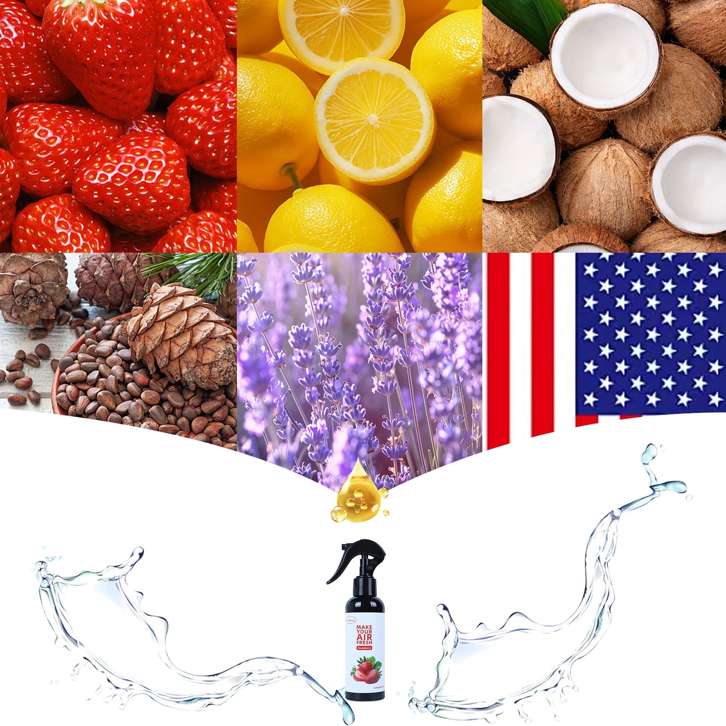 150ml strawberry-Scented Hand-Sprayed Air Freshener – Car Spray, Home Air Purifying & Deodorizing Fragrance