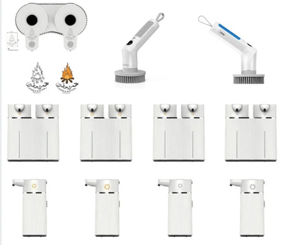 Kitchen Cleaning Tool USB 5 in 1 Cleaner Bathroom Bathtub Clean Brush Spin Scrubber Electric Cleaning Brush to Dishwashing Sink