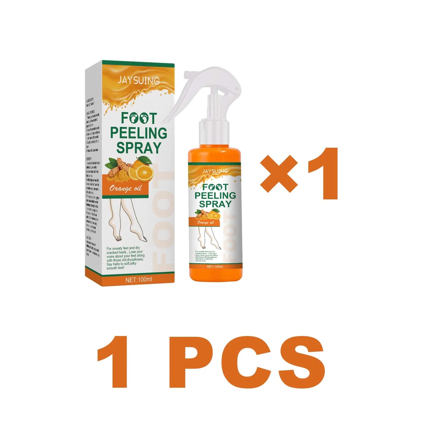 Jaysuing Exfoliating Foot Treatment Spray Remove Dead Skin Care Repair Skin Cracks Replenish Moisture Moisturize Soften Footcare