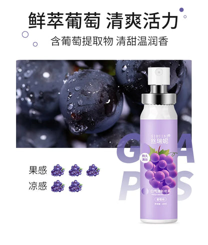 Oral Freshening Spray Natural Fruity Flavor Freshener Spray Oral Care Spray Portable Long-lasting Remove Oral Odor for Smoker