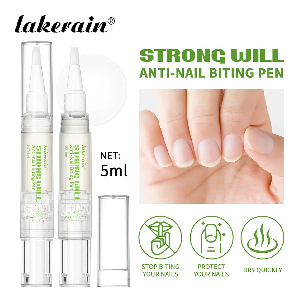 Lakerain Anti-Nail Biting Pen Strong Bitter Protect Nails Apply Quickly Safe Ingredients Natural Moisturizing Nail Pen Care Tool