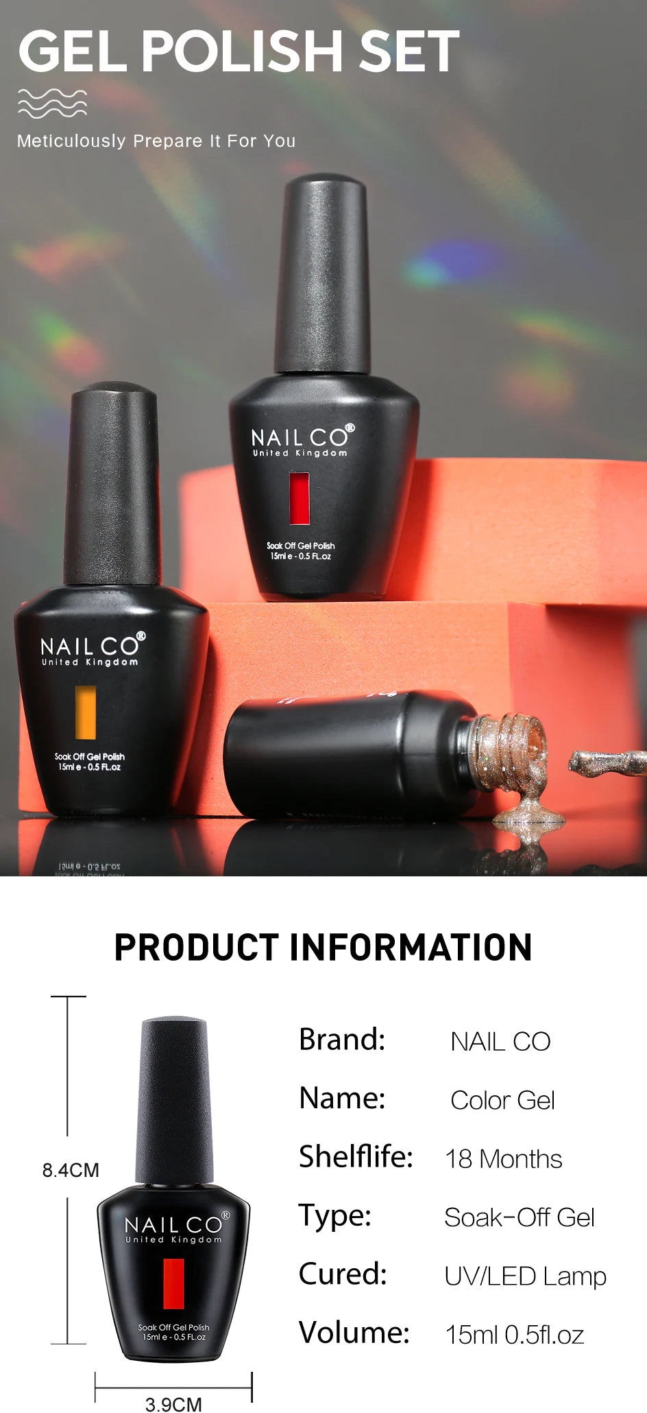 NAILCO 2025 Winter 15ML Gel Nail Polish Nails Semi-permanent UV Varnish High Quality Glass Bottle Nail Art Polish For Manicure