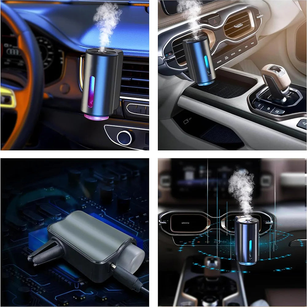 CAR Humidifier Essential Oil Diffuser Smart Car Air Aromatherapy Diffuser, Fragrance Car Air fresheners with Three Adjustable