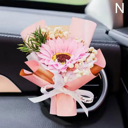 Dried Flower Car Air Freshener Car Air Outlet Aromatherapy For Girls Bouquet Auto Vent Clip Car Accessories Car Decoration
