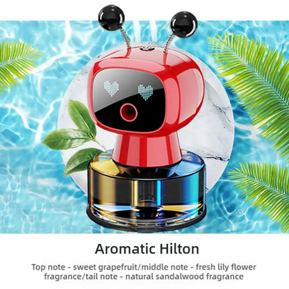 Smart Rechargeable Car Air Freshener,Automatic Aromatherapy Diffuser With Robotic Design,Auto-Spray&Ignition Sensing,Car Decor