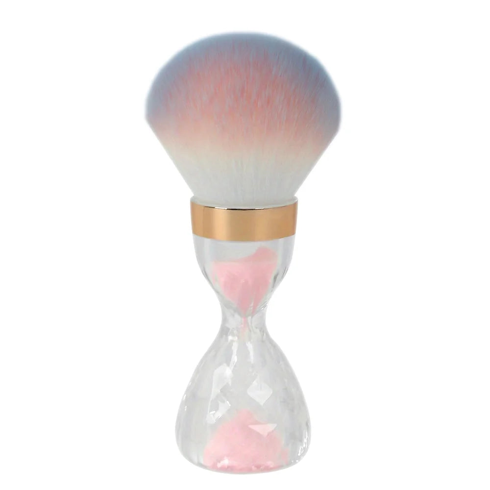 Nail Art Dust Brush For Nails Hourglass Handle Powder Remove Soft Cleaning Nail Brush For Manicure Gel Nail Accessories Tool