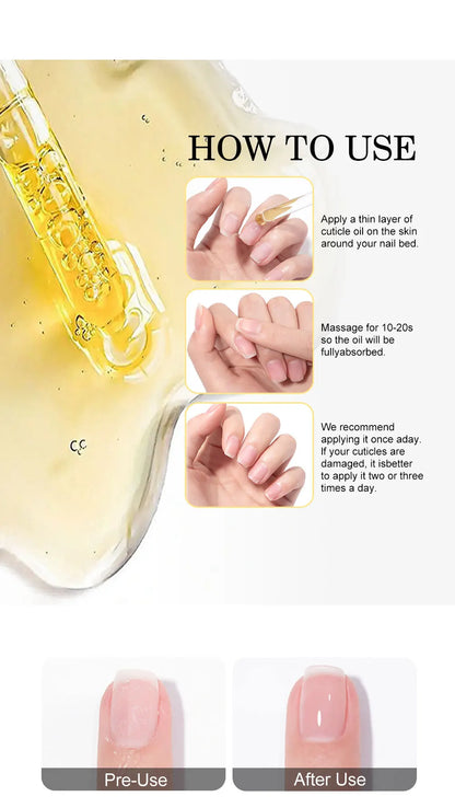 15ML Nail Cuticle Nutrient Oil Nourish Repair Damaged Nail Care Nutrition Oil Treatment Moisturizes Strengthen Bright for Nails
