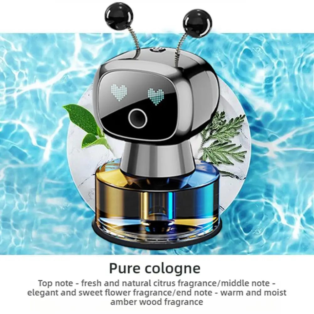 Smart Rechargeable Car Air Freshener,Automatic Aromatherapy Diffuser With Robotic Design,Auto-Spray&Ignition Sensing,Car Decor