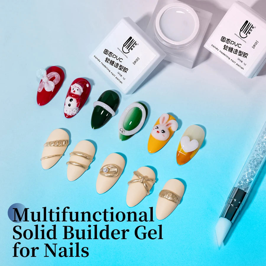 RSNAIL 5g Solid Carved Gel Nail Polish Non Stick Hand Molding Gel Soak Off UV/LED Nail Art Clear White 3D Scupting Extension Gel