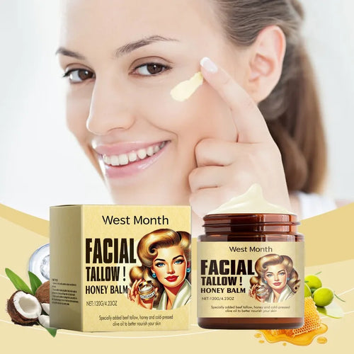 Tallow And Honey Moisturizing Cream For Dry Skin Deep Hydration Nourishing Cream For Soft Smooth Skin Care