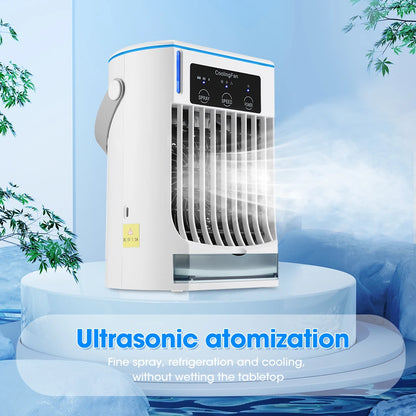 Small Space Air Conditioning for Home Rechargeable Portable Summer Desktop Air Cooler Spray Fan Moist Clean Air for Office Room