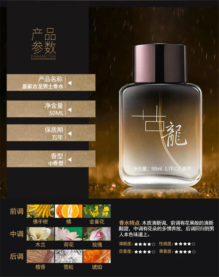 50ml Men Perfume Pheromones Gentleman Perfume Natural Fresh Long-lasting Fragrance Charming Cologne Perfume Couple Date Gift