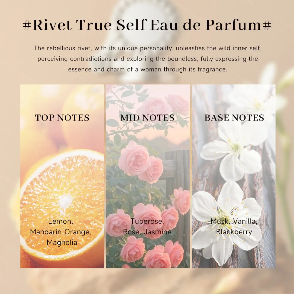 Women's Rivet Perfumes Elegant Lady Eau De Toilette Classic Floral Long-Lasting Fragrances Spray Pink Encounter Woman Perfume