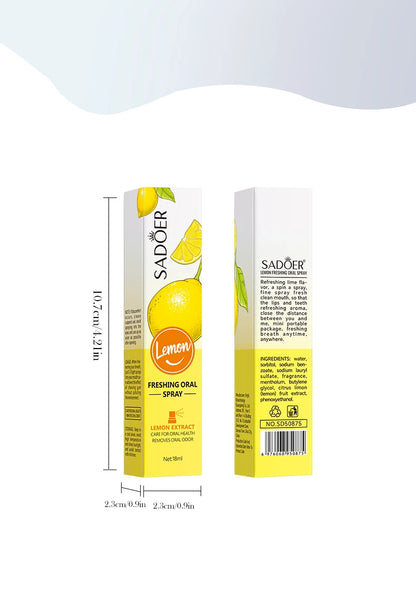 18ML Lemon Oral Fresh Mouth Spray Fresh Breath Eliminate Bad Breath Spray Deodorant Persistent Protable Fragrance No Alcohol