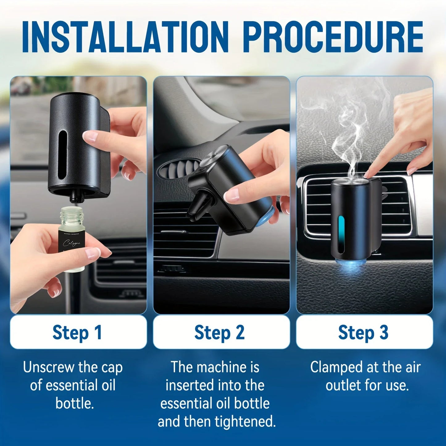 Car Air Purifiers Purifier Humidifier Freshener Essential Diffuser Fragrance Aroma AI Aromatherapy Perfume Oil Ionizer Generator