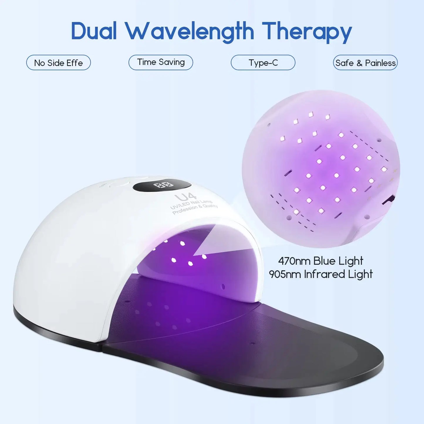 Nail and Foot Drying Lamp, Quick-Drying, Fast-Drying, Special Led Curing Tool for Nail Salons, High-Power Tool