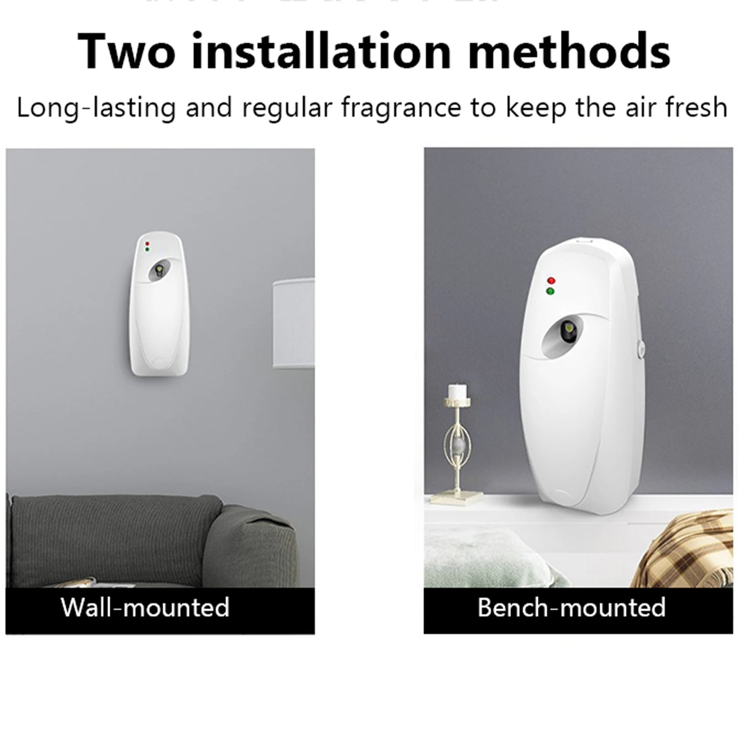 Home Indoor Wall Mounted Automatic Adjustable Air Freshener Fragrance Aerosol Spray Dispenser