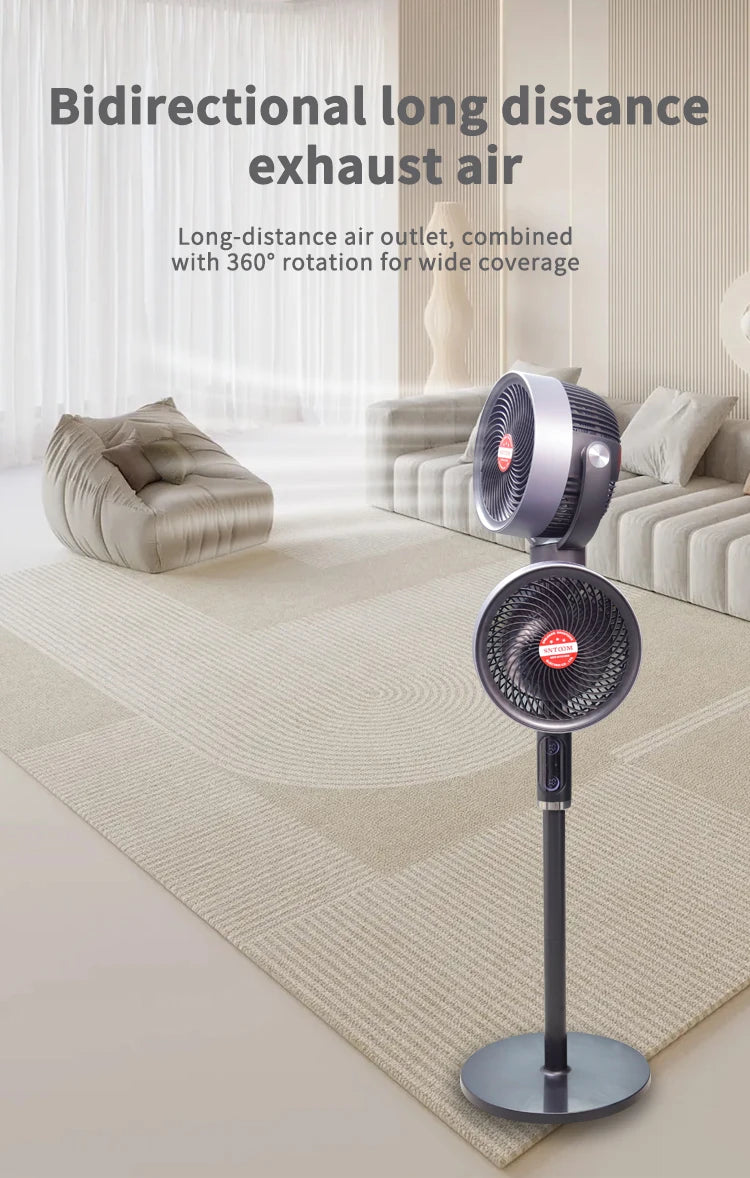 Variable-Frequency Household Electric Fan Soft-Noise Floor-Standing Air Circulation Cold Turbine For Bedroom Ventilation