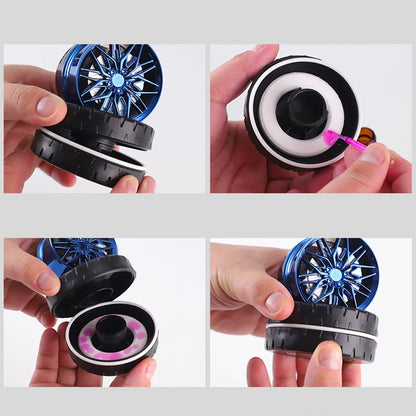 Car Air Fresheners Air Diffuser Solar Powered Rotating Car Purifier Humidifier Simulated Wheels Shape Essential Oil Diffuser