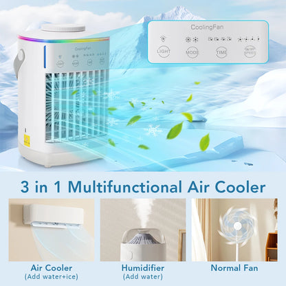 Small Space Air Conditioning for Home Rechargeable Portable Summer Desktop Air Cooler Spray Fan Moist Clean Air for Office Room