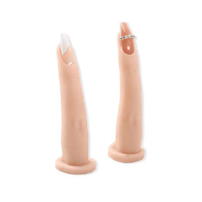 Nail Art Training Hand Soft Silicone Practice Fake Finger Nail With Joints Bendable False Fingernails Tips Manicure Accesories