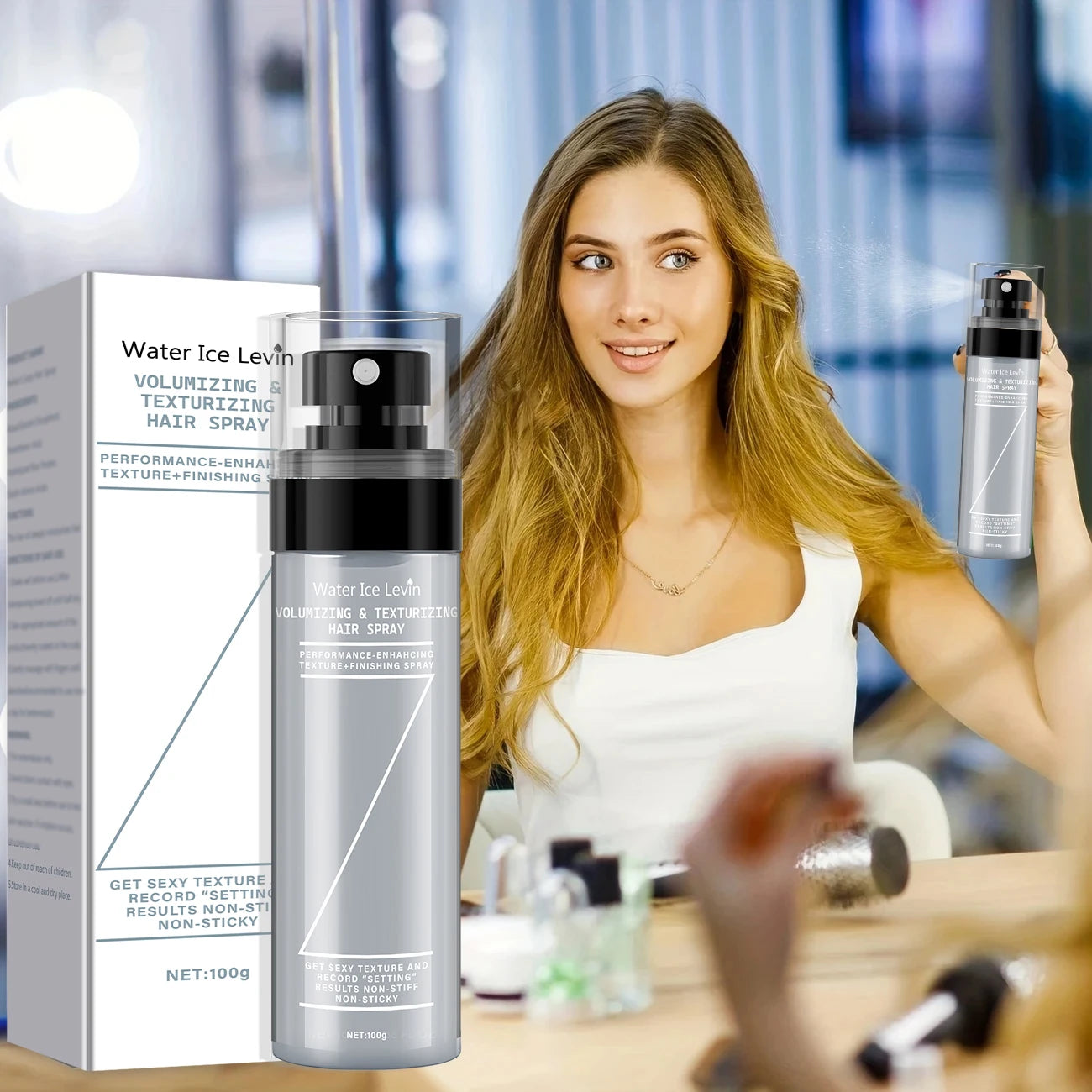 Hairspray Suitable for Men and Women, Rich in Glycerin, No-Wash, Long-Lasting Styling and Plumping, No Residue Texture Finishing - 100g, Quick-Drying Oil Control Formula