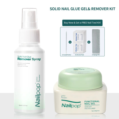 Nailpop 60ml Solid Nail Gel Remover Spray Easily Soften and Removes Press-On Nails Fresh Odorless Gel Fake Nail Tip Remover Tool