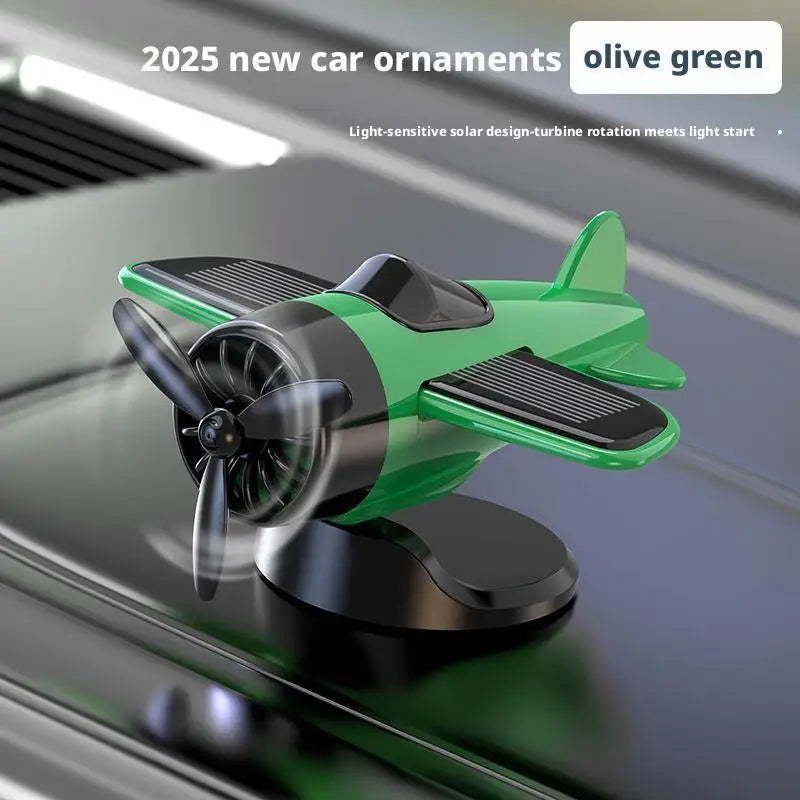 Car Air Freshener Creative Solar Powered Rotating Airplane Ornament Flavoring Fragrance Decoration Car Interior Accessories