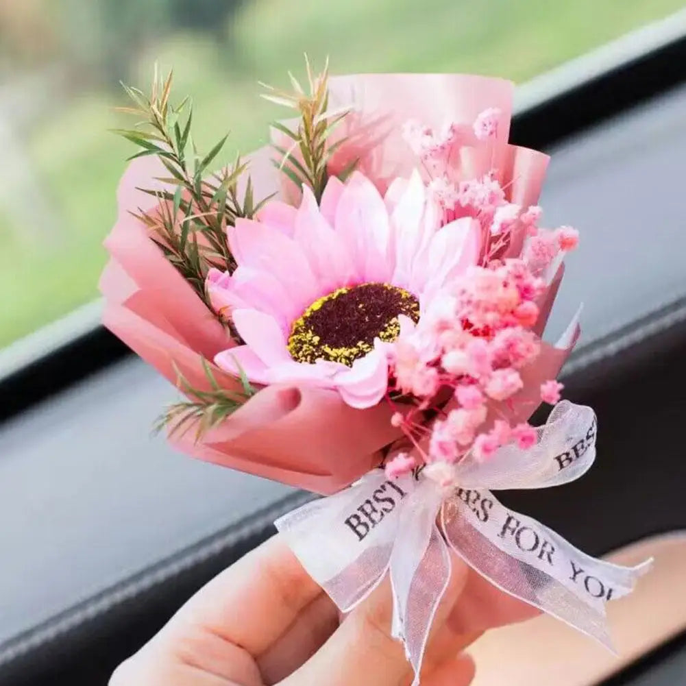Dried Flower Car Air Freshener Car Air Outlet Aromatherapy For Girls Bouquet Auto Vent Clip Car Accessories Car Decoration