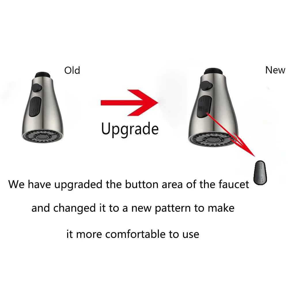 Kitchen Pull Out Faucet Sprayer Nozzle 3 Modes ABS Water Saving Bathroom Basin Sink Shower Spray Head For 1/2" Connection