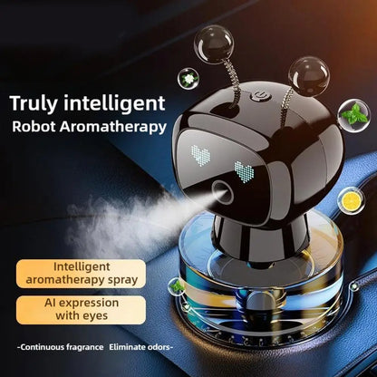 Smart Rechargeable Car Air Freshener,Automatic Aromatherapy Diffuser With Robotic Design,Auto-Spray&Ignition Sensing,Car Decor