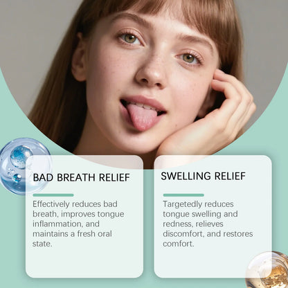 Oralhoe Fissured Tongue Relief Spray Reduce Swelling Remove Bad Breath Oral Hygiene Cleansing Prevent Ulcer Tongue Repair Spray