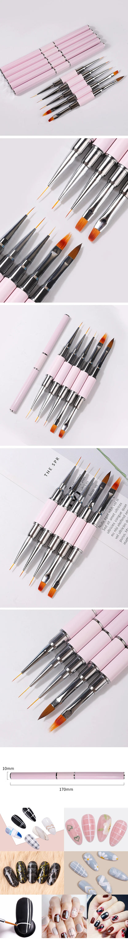 Nail Art Brush Professional Thin Liner for Manicure Decoration Brushes Set Nails French Paint Uv Gel Acrylic Decorating Tools