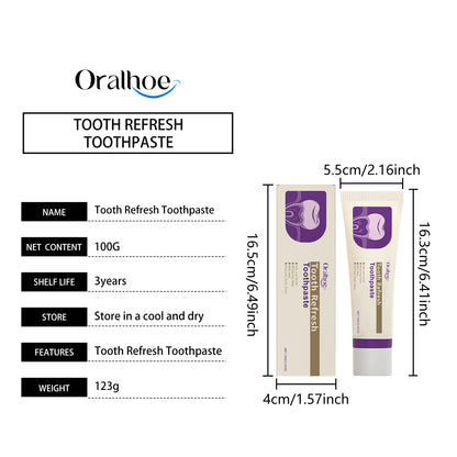 ORALHOE Tooth Stain Removal Toothpaste Refresh Breath Whiten Teeth Protect Gums Repair Enamel Maintain Healthy Boost Confidence