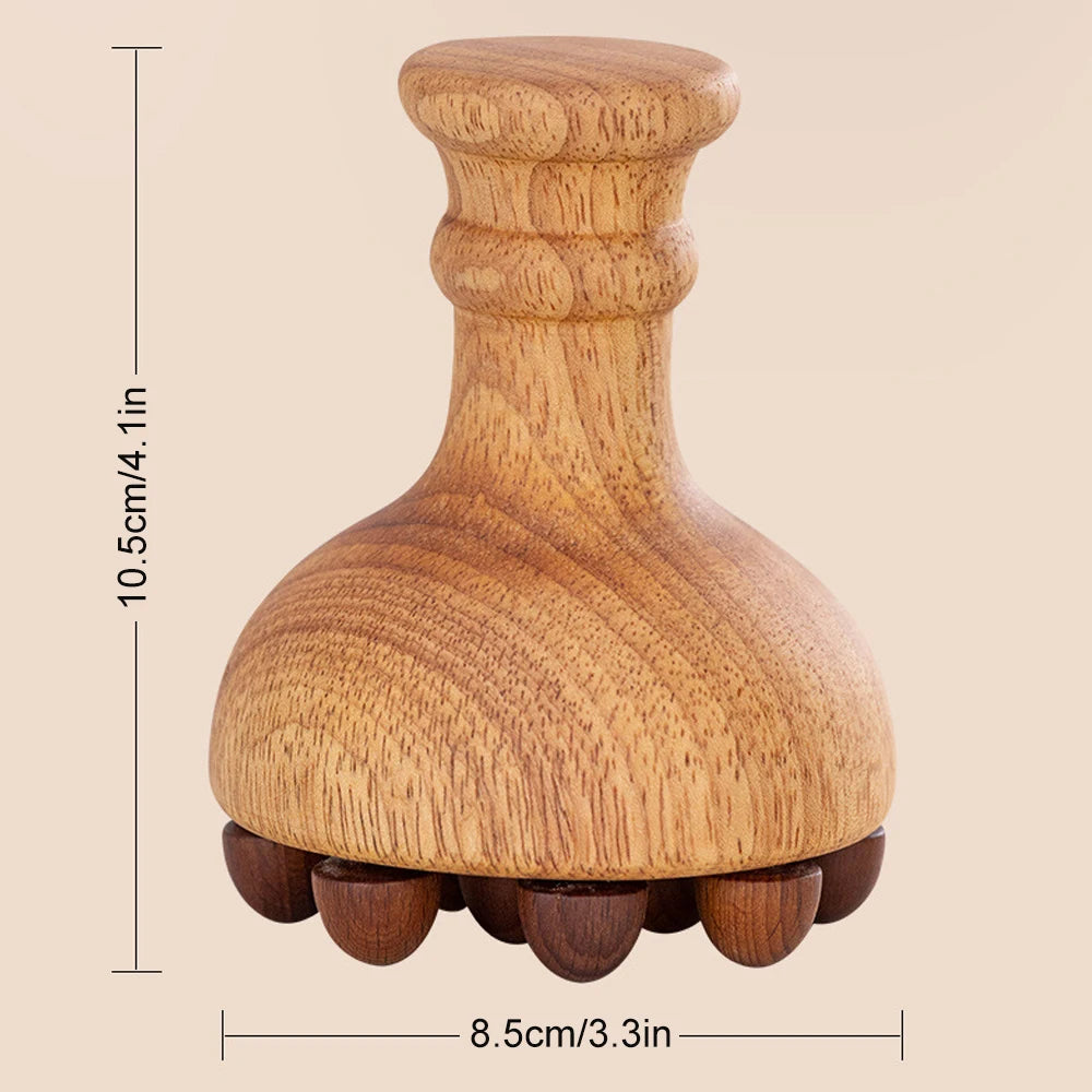 Therapy Massage Tools | Wooden Mushroom Massager | Lymphatic Drainage Massager Wood | Maderoterapia kit |Meridian Pressure Brush