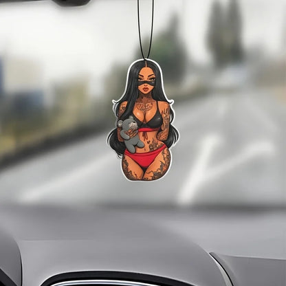 Beauty Girl Goddess Design Air Freshener Car Aroma Tablet  Long Lasting Car and Rearview Mirror Hanging Decor Drive