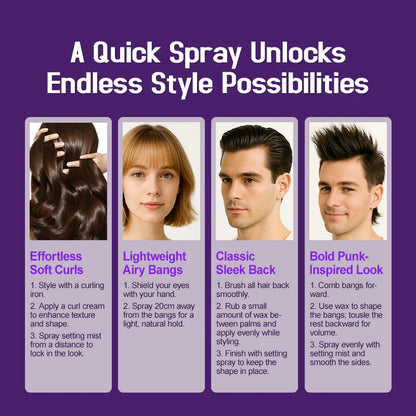 PURC Hair Styling Spray Long-lasting Hold Adds Texture Volume Anti-Breakage Smoothing Hair Shaping Care for Men Women