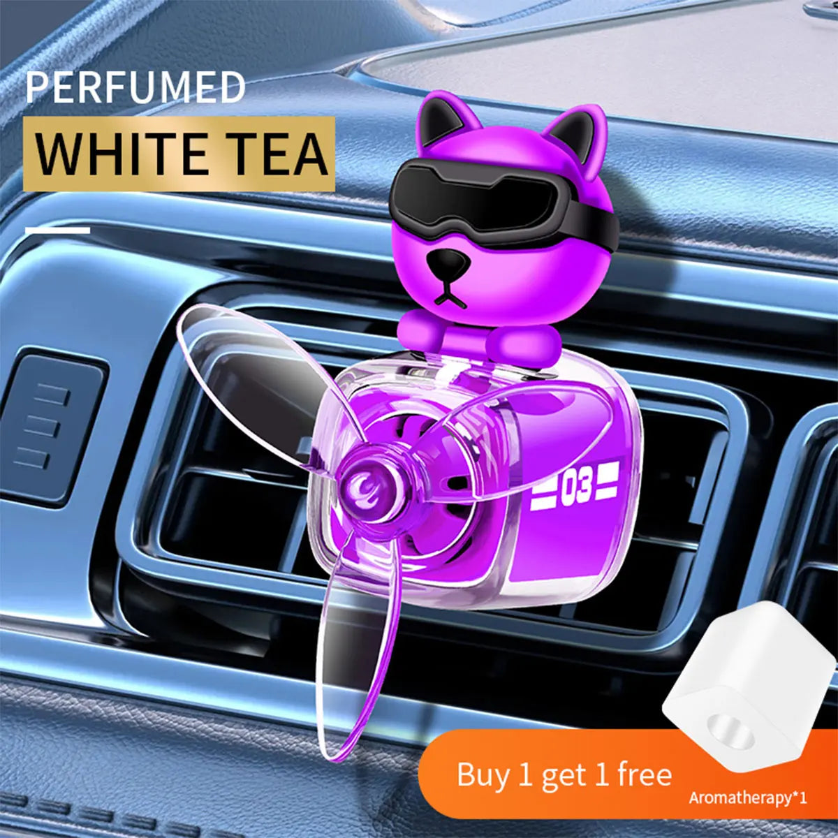 Car Air Outlet Fragrance Diffuser Conditioning Aromatherapy Perfume Clip Dog With Sunglasses Car Decoration Air Freshener