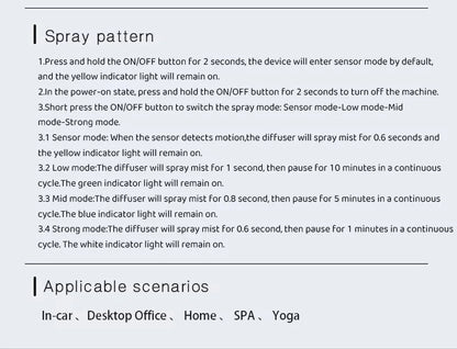 New Innovation Air cleaner Freshener Machine Infrared Automatic Smart spray Inverted Waterless Essential oil Aroma Diffuser