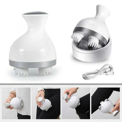 Electric Cordless Hair Scalp Massager with Kneading 4 Massage Nodes Handheld Portable Head Scratcher Massager Stress Relax