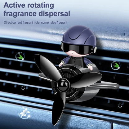 Car Air Freshener Aromatherapy Accessories Interior Perfume Diffuser Rotating Propeller Outlet Fragrance Cartoon Design Supplies