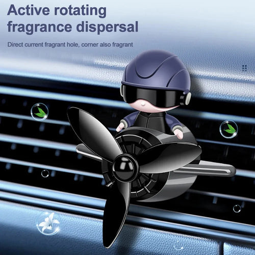 Car Air Freshener Aromatherapy Accessories Interior Perfume Diffuser Rotating Propeller Outlet Fragrance Cartoon Design Supplies